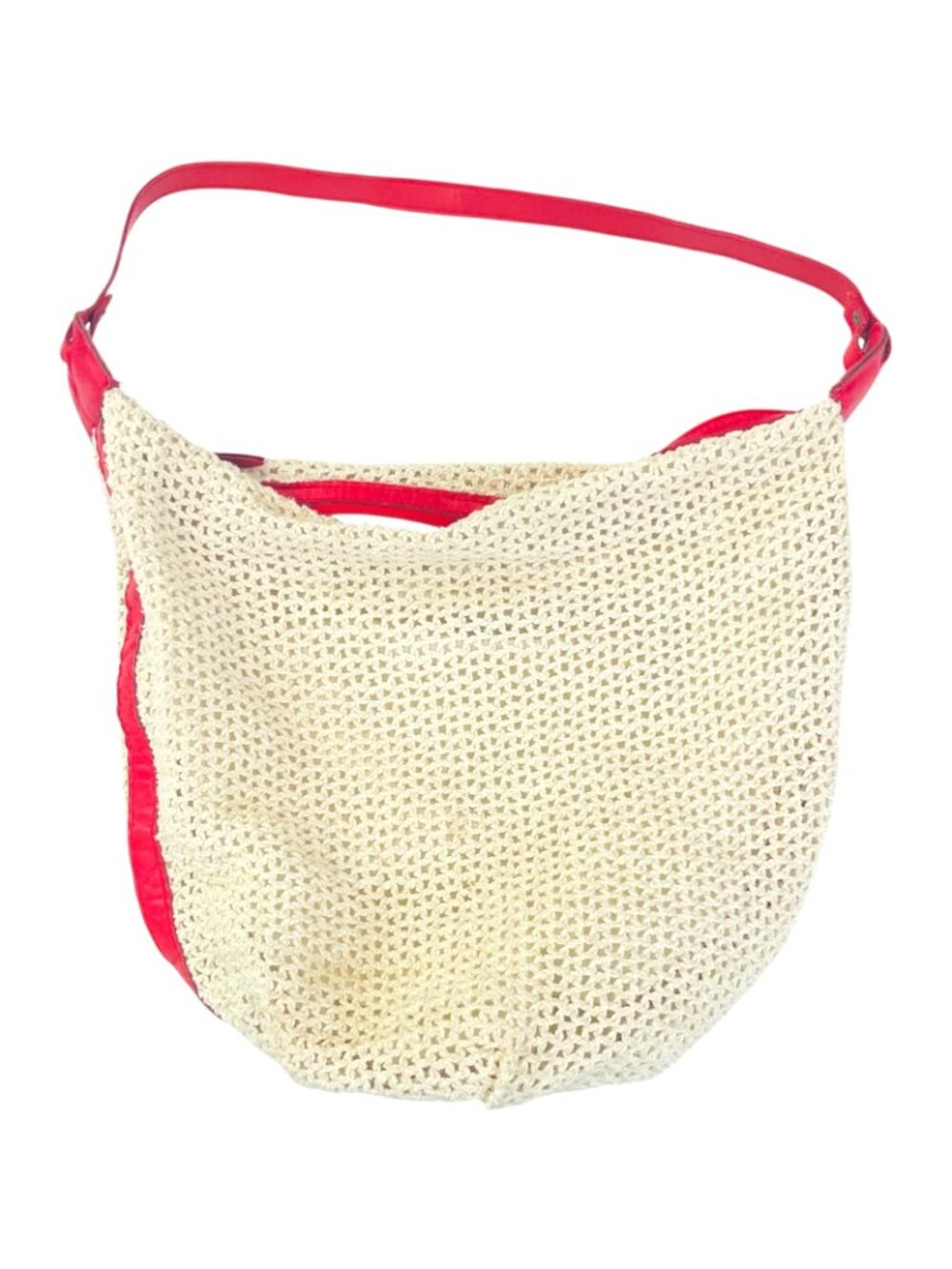 Robinson's California Beige with Red Accents Crochet Purse - Vintage EX - Picture 2 of 7
